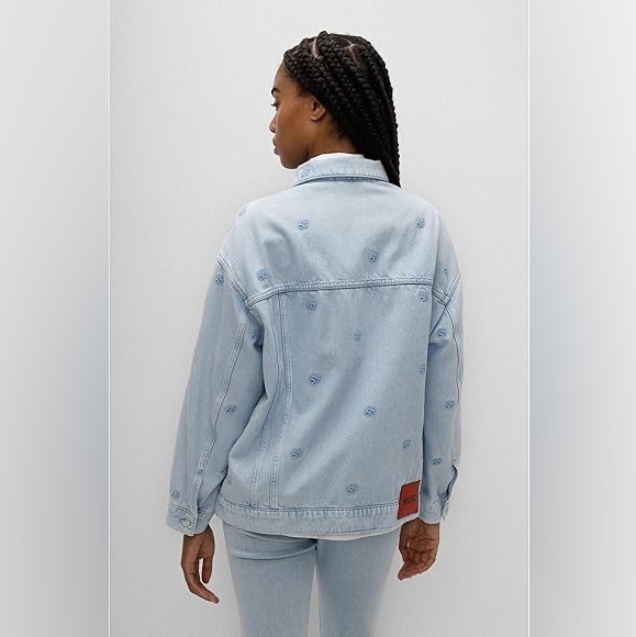 Hugo Boss oversize-fit denim jacket with logo - Picture 2 of 9